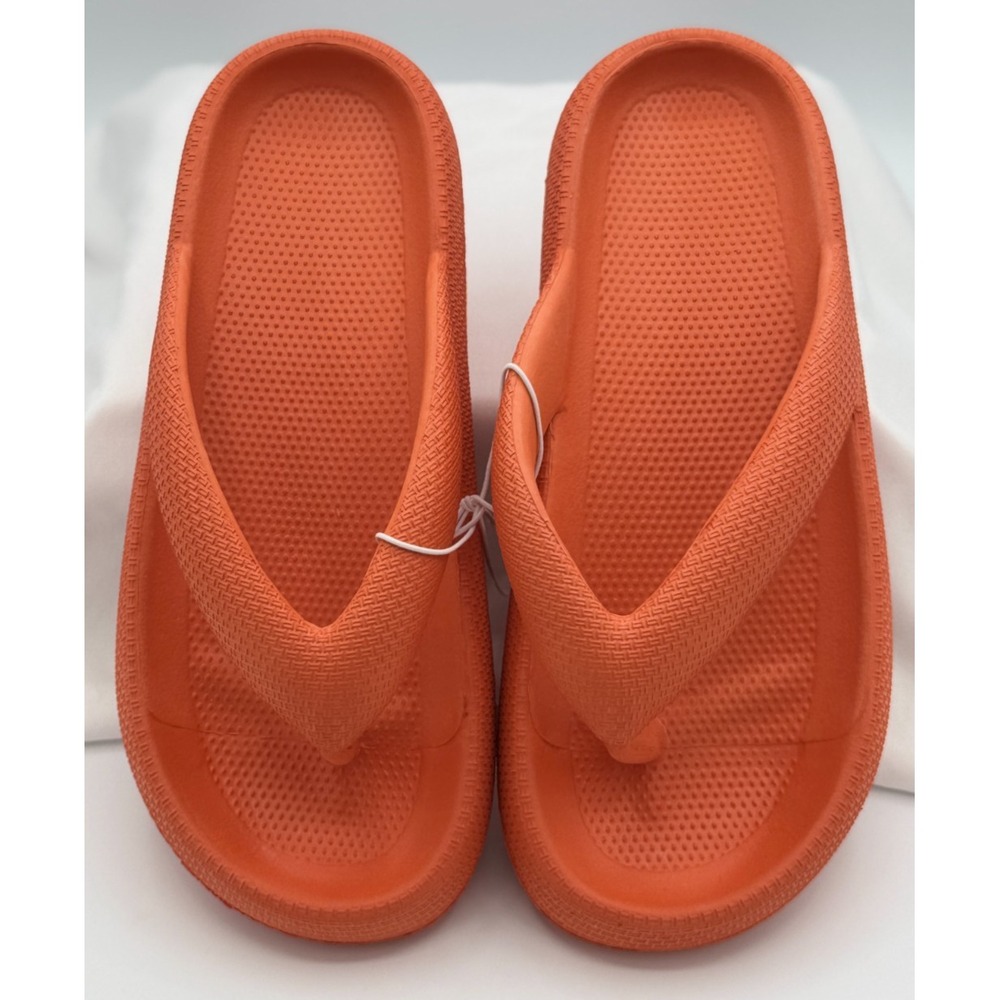 Cloudies Women's Orange Slides - Flip Flops Size 9? 11" Long 4" Wide - 42-43 270